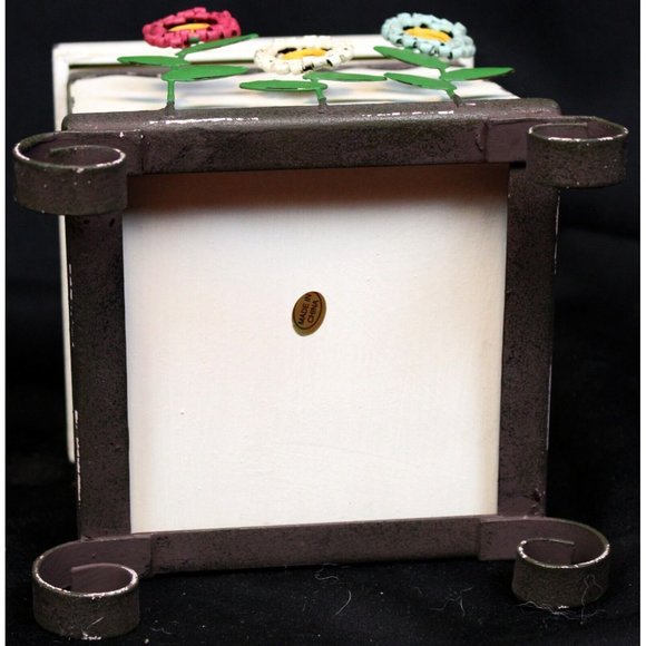 Southern Living Home Secret Garden Box Wooden Metal Distressed Farmhouse Flowers - Picture 6 of 11